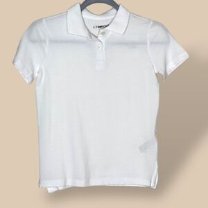 Crewcuts by J.Crew Kids Girls White Short Sleeve Polo Shirt Size 8